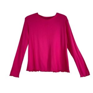 Thereabouts Girls Plus Pink Ribbed Long Sleeve Top 18.5 Plus